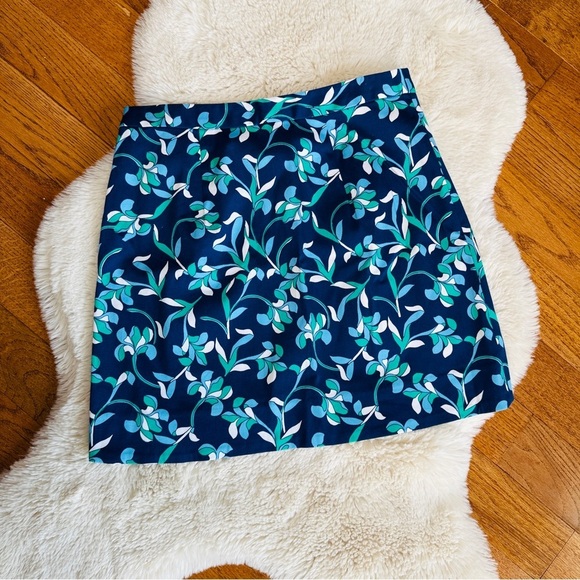 Draper James Graceland Cotton Blue Floral A Line Mini Skirt - Picture 8 of 9